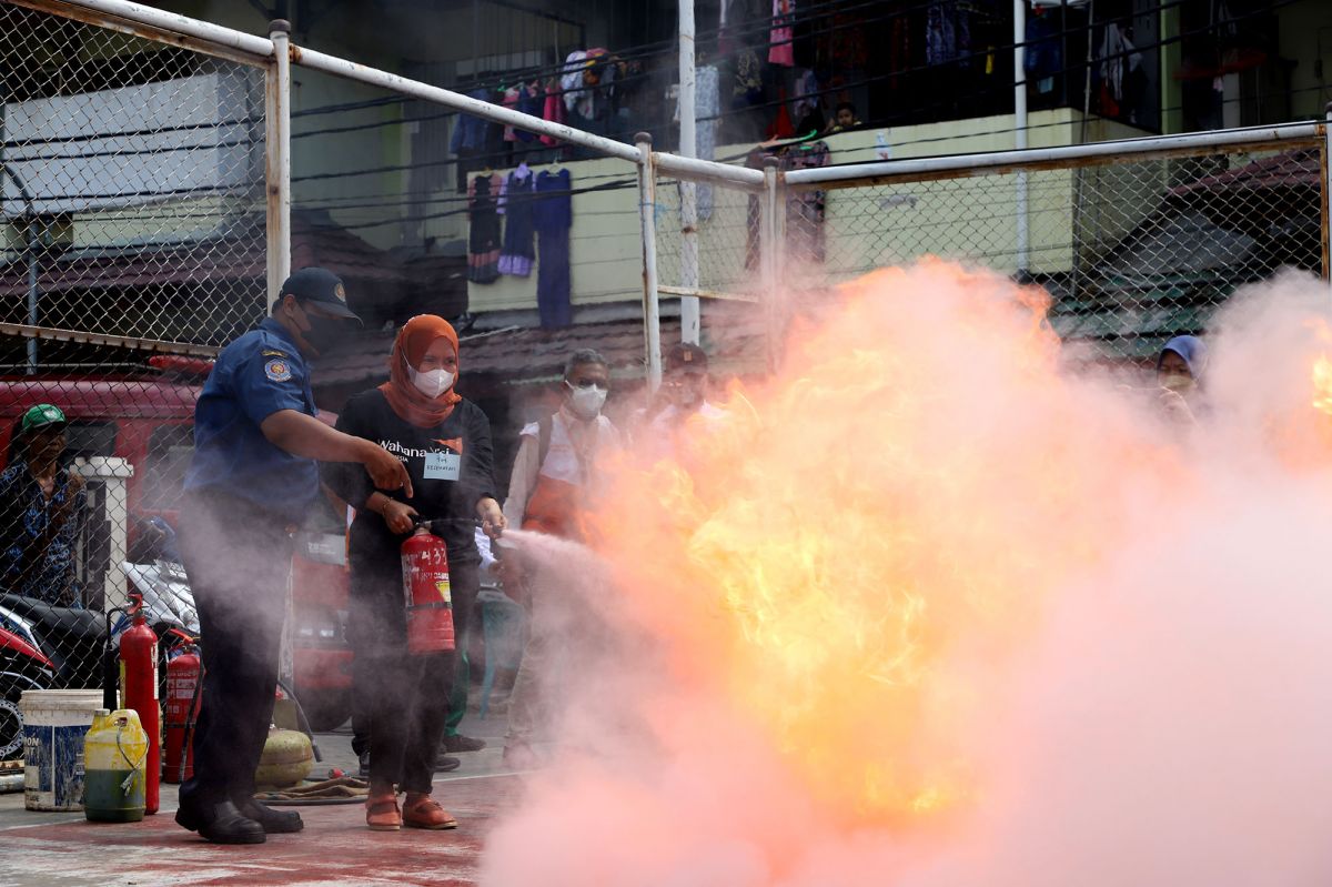 Simulasi bencana di Rusunawa Sombo (Foto-foto: Humas Pemkot Surabaya for jatimnow.com)