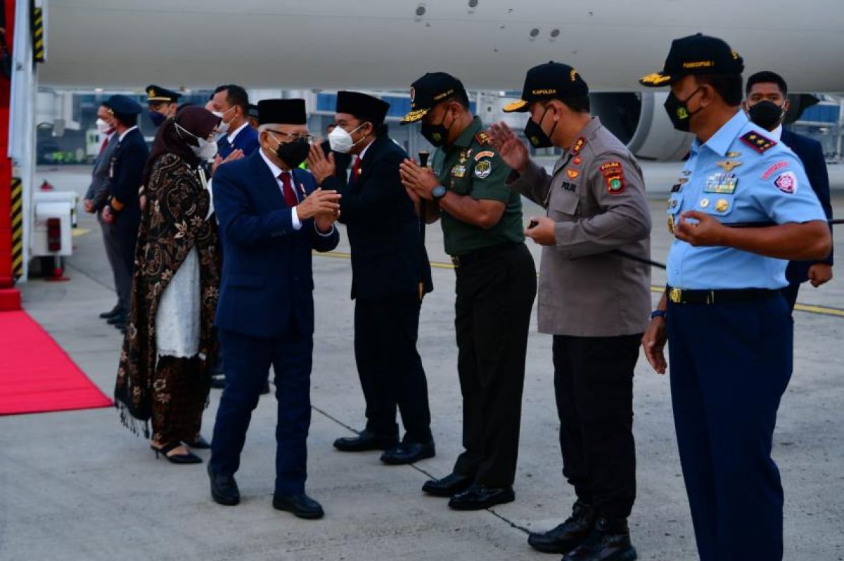 Wakil Presiden Maruf Amin tiba di Tanah Air usai ibadah haji.(Foto: via Republika)