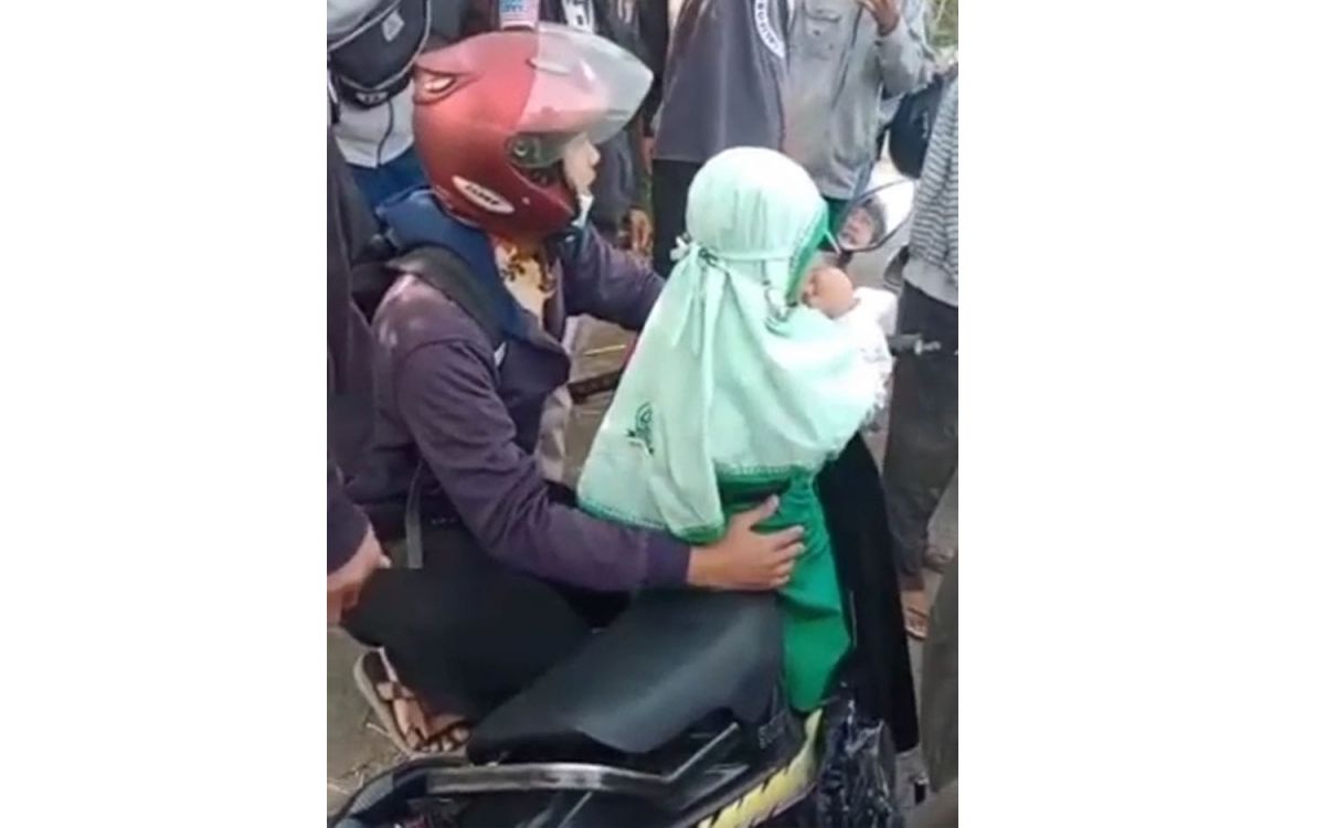 Anak perempuan yang diduga ditinggal orangtuanya loncat dari Jembatan Suramadu (Foto: Tangkapan layar video viral)