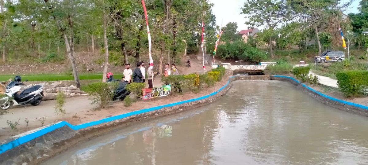 Lokasi korban tenggelam di Dam Bolu. (Foto: Humas Polres Ponorogo)