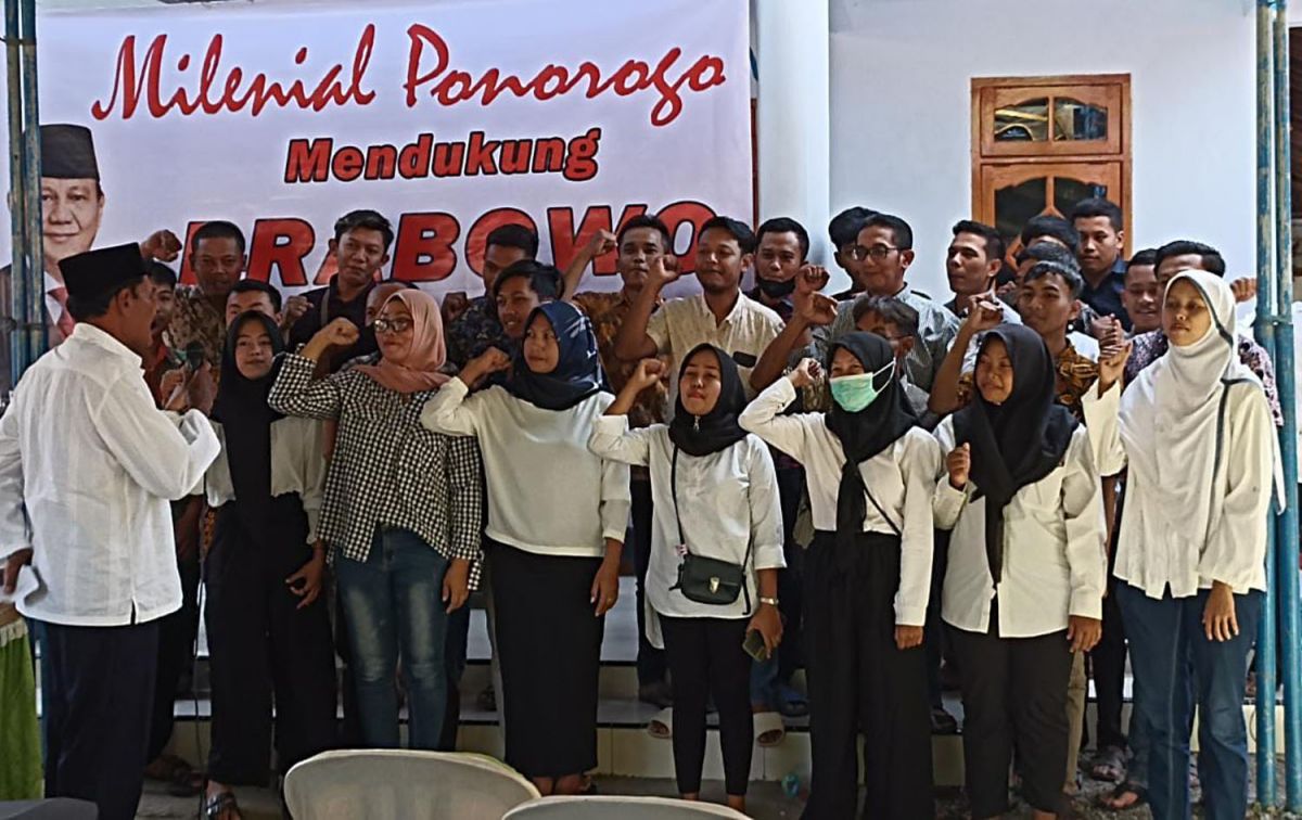 Deklarasi kaum milenial di Ponorogo dukung Prabowo maju Pilpres 2024 (Foto-foto: Mita Kusuma/jatimnow.com)