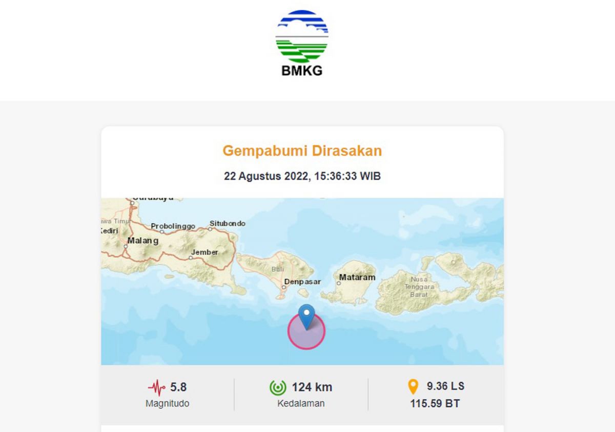 Tangkapan layar postingan BMKG