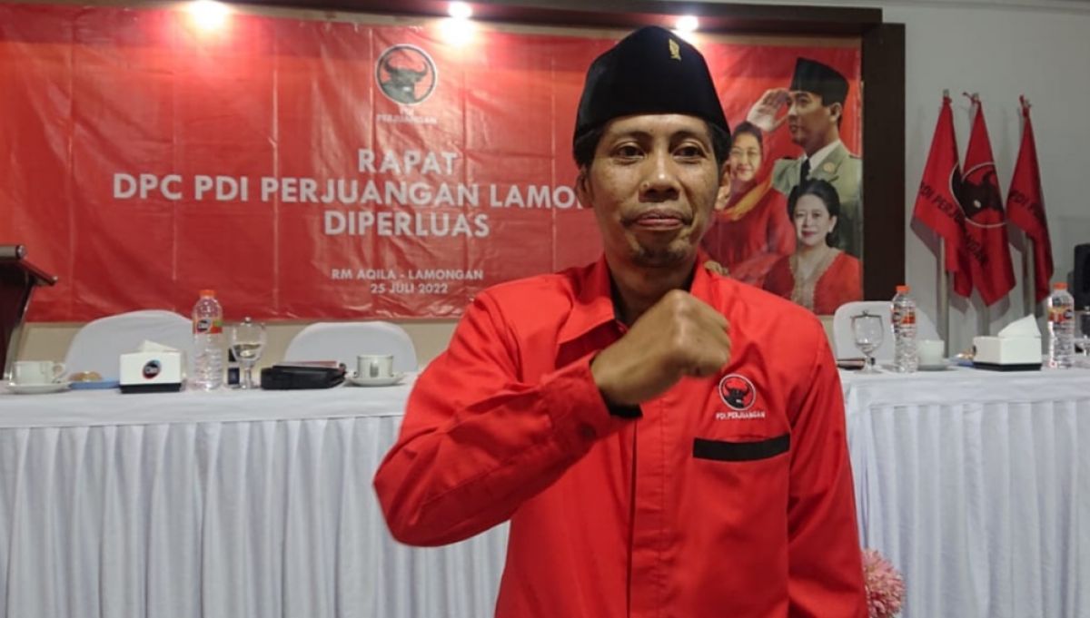 Ketua DPC PDIP Lamongan Husen.(Foto: Adyad Ammy Iffansah/jatimnow.com)