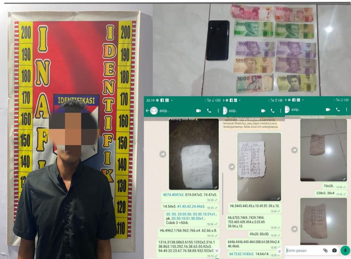 Tersangka judi togel online.(Foto: Polres Bondowoso)