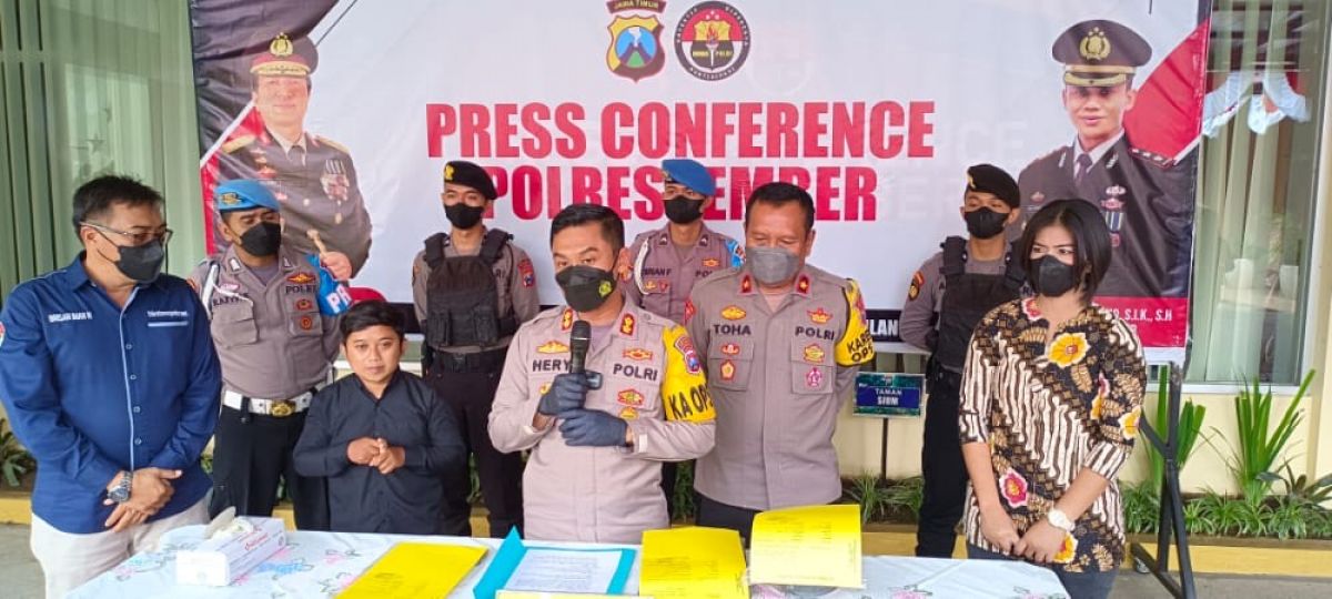Pers rilis di Mapolres Jember.(Foto: Dwi Kuntarto Aji)