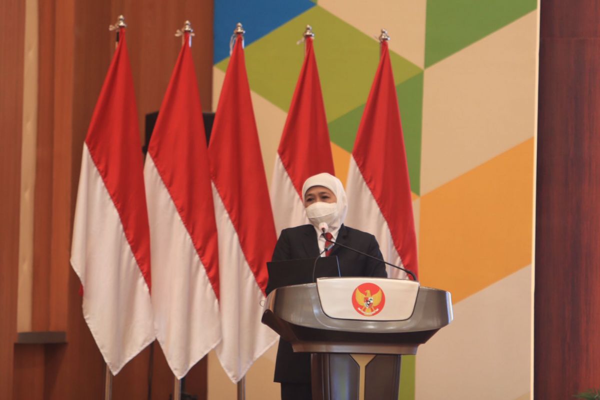 Gubernur Khofifah saat membula PKN tingkat II 2022.(Foto: Ni'am Kurniawan/jatimnow.com)