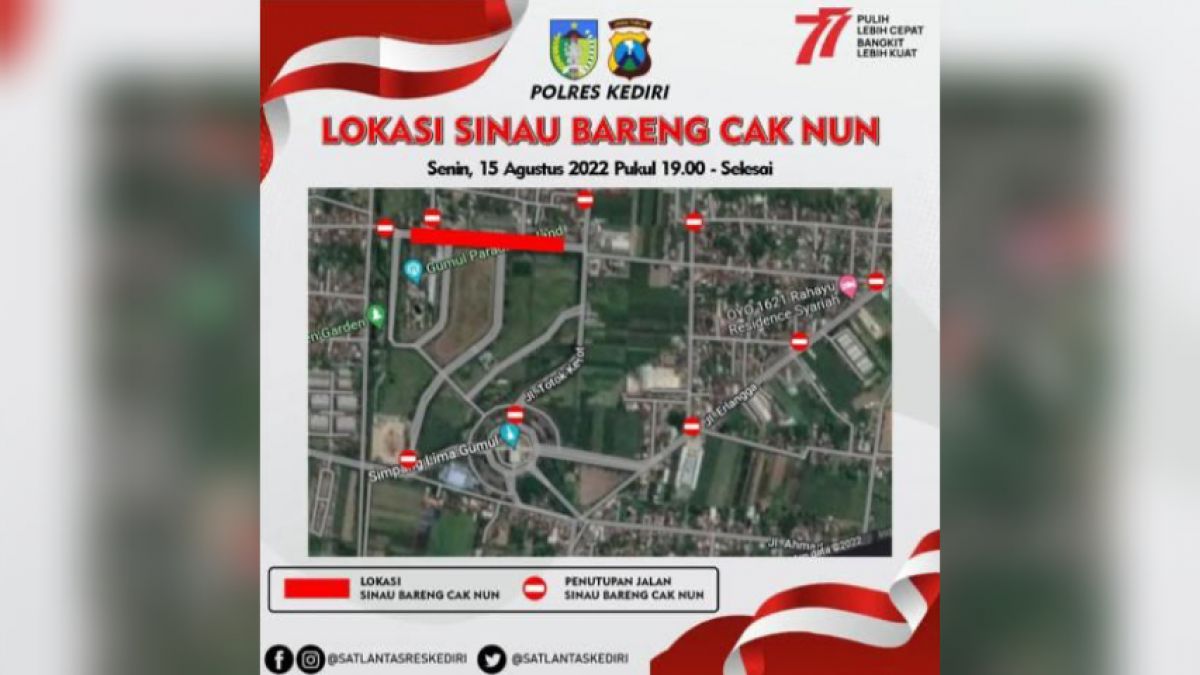 Rekayasa arus lalu lintas di SLG. (Foto: Humas Pemkab Kediri/jatimnow.com)