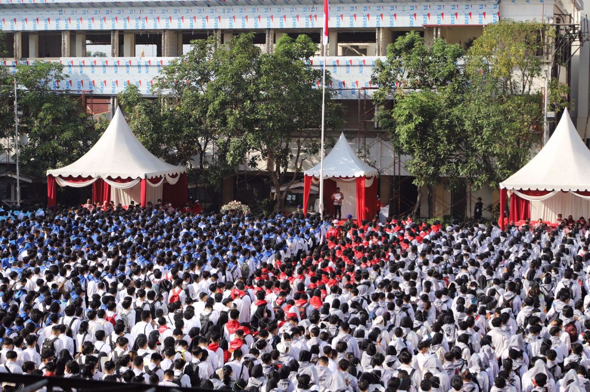 3.489 mahasiswa Untag Surabaya mengikuti PKKMB 2022. (Foto-foto: Farizal Tito/jatimnow.com)