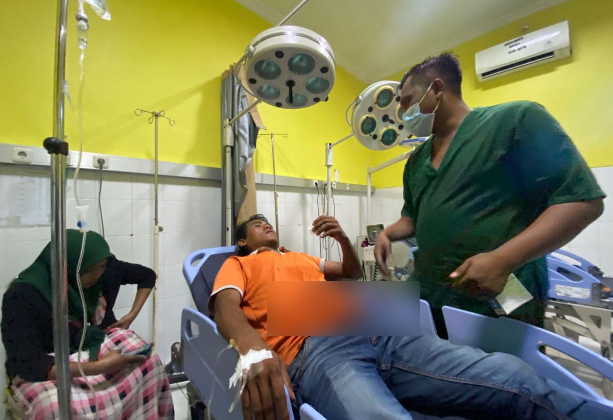 Korban pemukulan yang diduga dilakukan anggota DPRD di Sampang (Foto: Alfin for jatimnow.com)