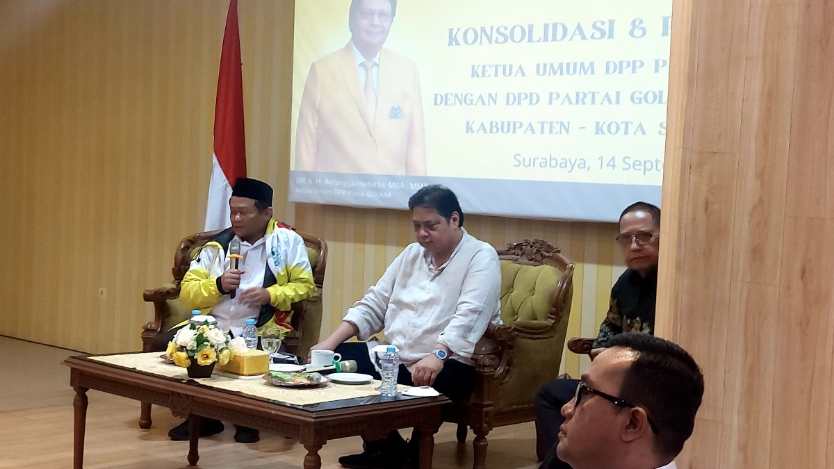 Ketum Golkar Airlangga Hartarto di Surabaya (Foto: Ni'am Kurniawan/jatimnow.com)