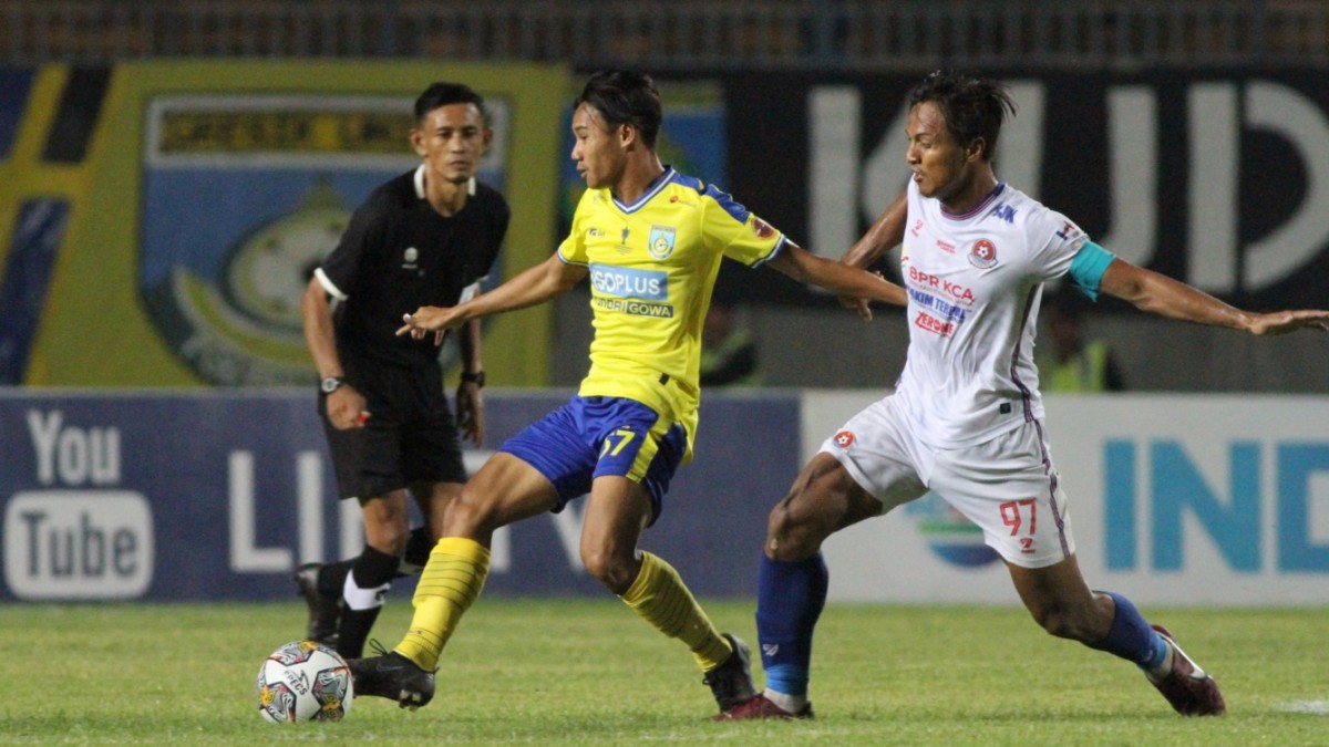 Winger muda Gresik United Akbar Firmansyah saat melawan Persepa Pati.(Foto: Sahlul Fahmi/jatimnow.com)