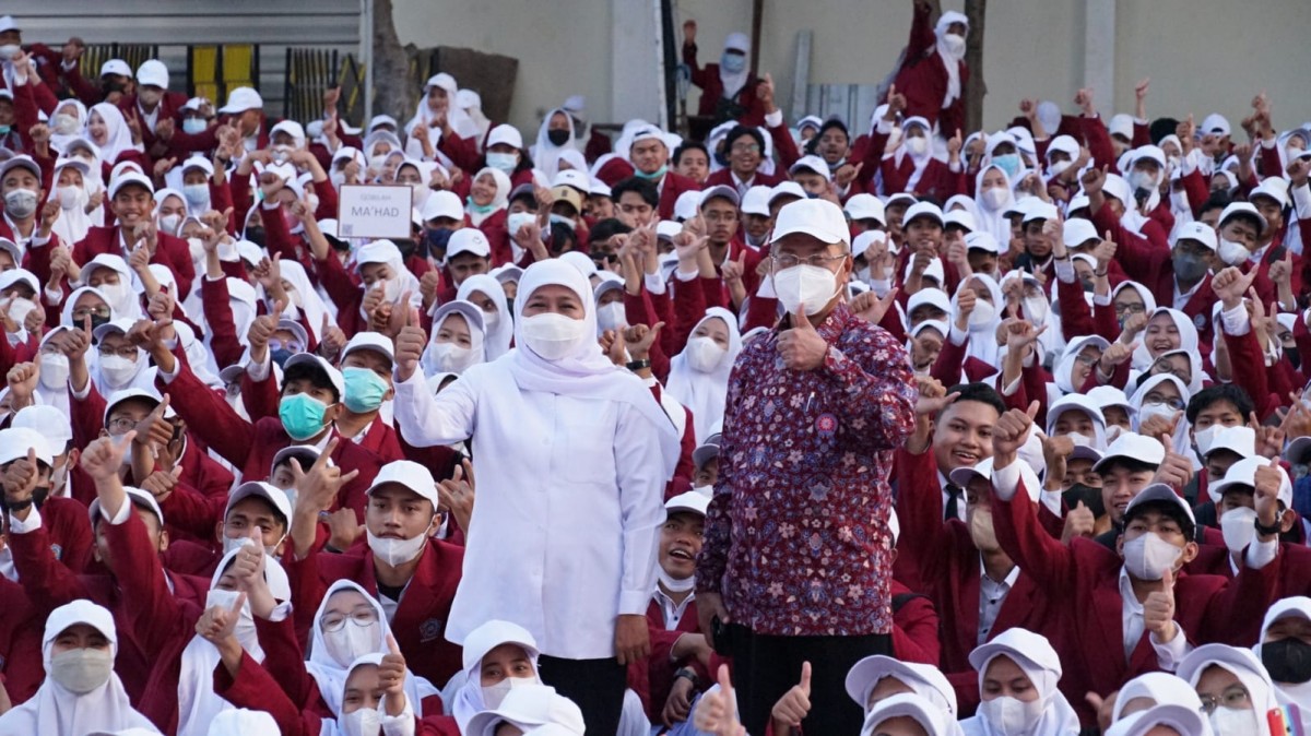 Gubernur Jawa Timur Khofifah Indar Parawansa di Kampus Universitas Muhammadiyah (UM) Surabaya (Foto: Fahrizal Tito/jatimnow.com)