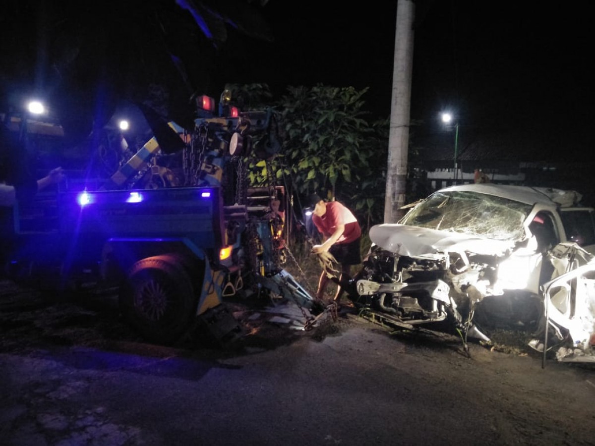 Kecelakaan kereta api di Desa/Dusun Banjarejo, Kecamatan Ngadiluwih, Kabupaten Kediri.(Foto: Polsek Ngadiluwih/jatimnow.com)