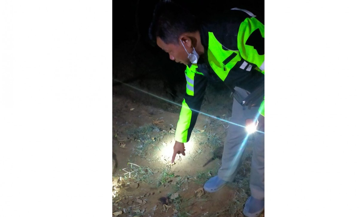 Lokasi tewasnya kakek Timbul.(Foto: Polsek Lumbang)