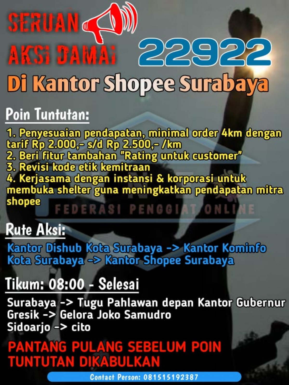 Ratusan Mitra Shopee Akan Unjuk Rasa di Surabaya, Hindari Ruas Jalan Ini