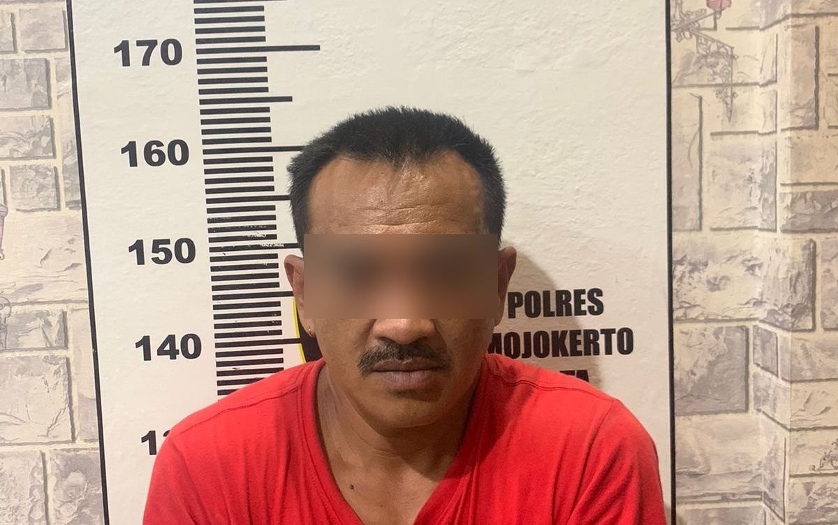 Moh Mahfud saat berada di Satreskrim Polres Mojokerto Kota.(Foto: Satreskrim Polres Mojokerto for jatimnow.com)