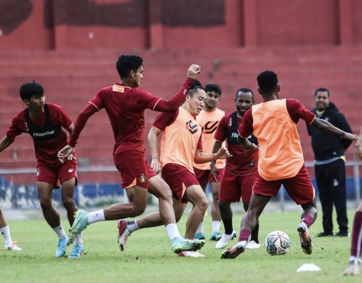 Latihan Persik Kediri sebelum lawan RANS Nusantara FC. (Foto: Instagram Persik Kediri/jatimnow.com)