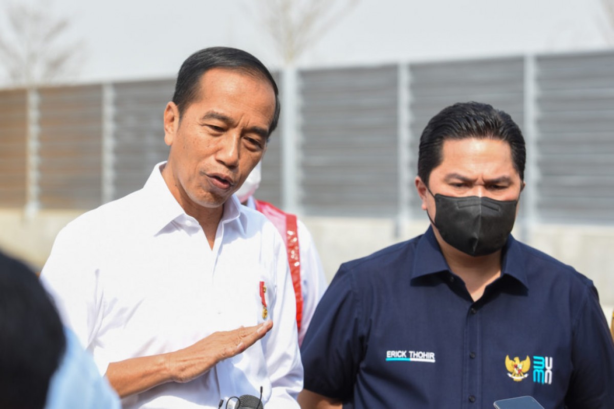 Presiden Jokowi memberikan keterangan pers usai meresmikan Jalan Tol Cibitung–Cilincing di Gerbang Tol Gabus, Bekasi, Jabar, Selasa (20/09/2022).(Foto: Humas Setkab/Teguh)