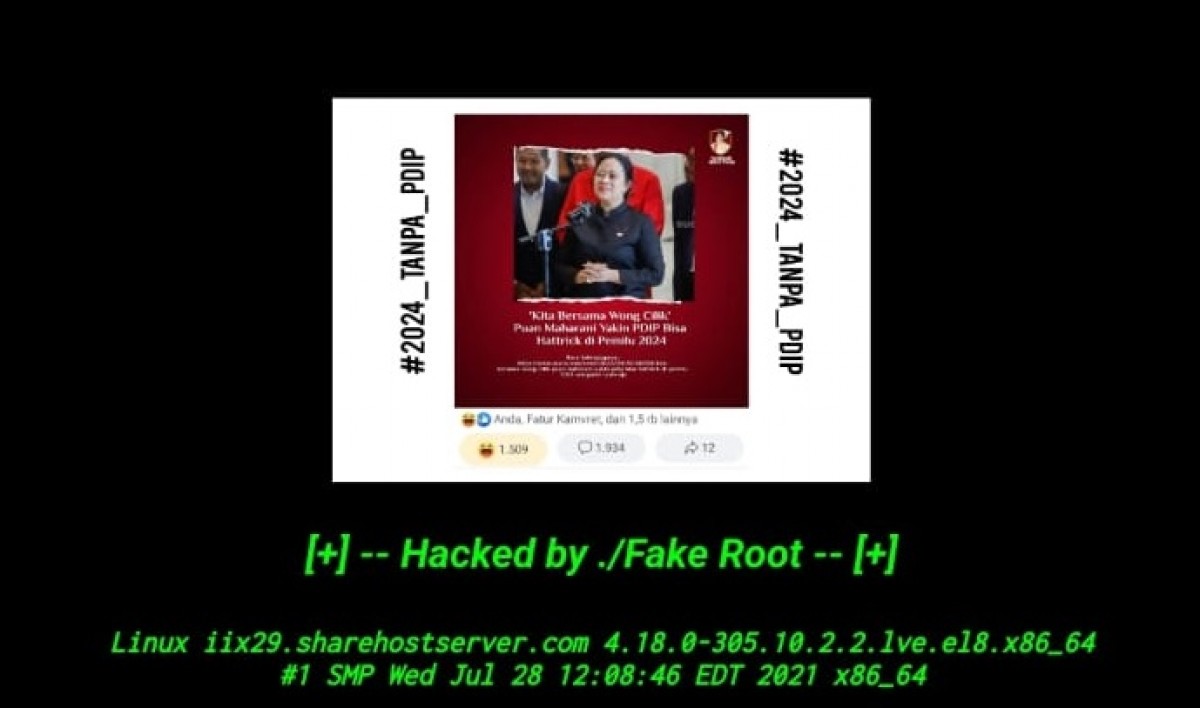 Tampilan website lama milik PN Jombang yang diretas hacker. (Foto: tangkapan layar)