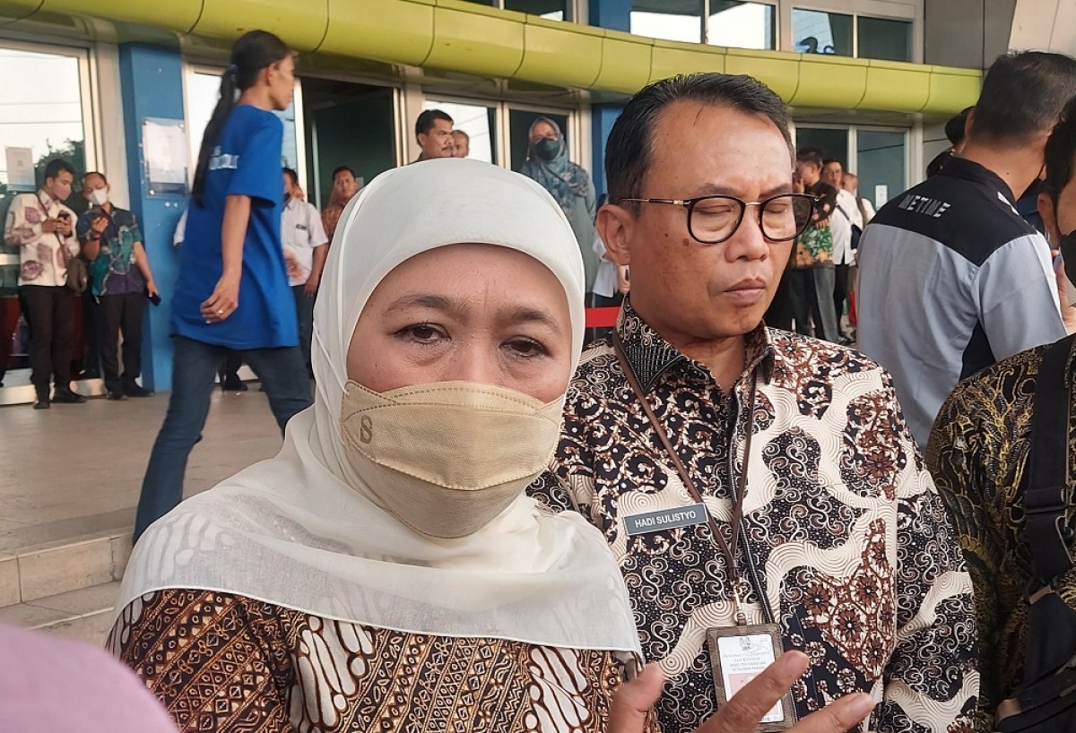 Gubernur Khofifah saat ditemui di peringatan Hari Pangan Sedunia di JX-Internasional, Surabaya. (Foto: Ni'am Kurniawan/jatimnow.com)