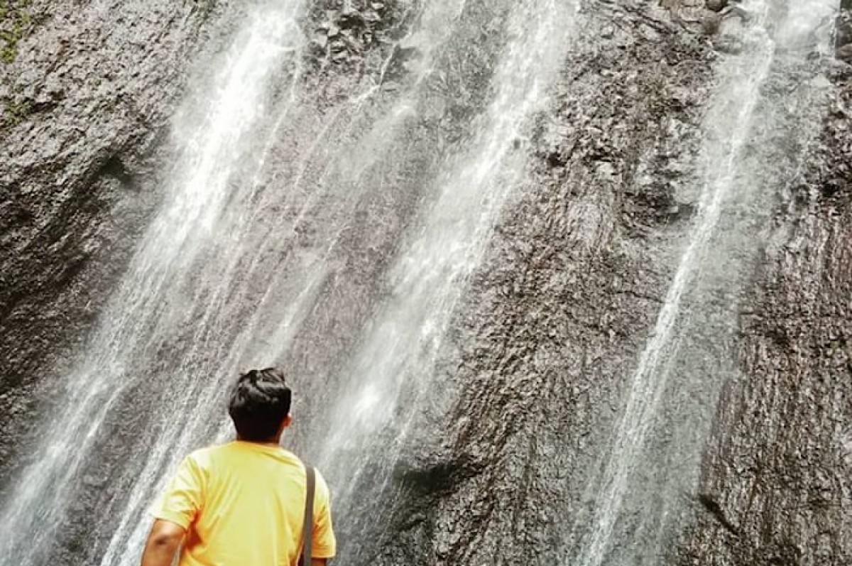 Air Terjun Ngleyangan di Kecamatan Banyakan.(Foto : Yanuar Dedy/jatimnow.com)