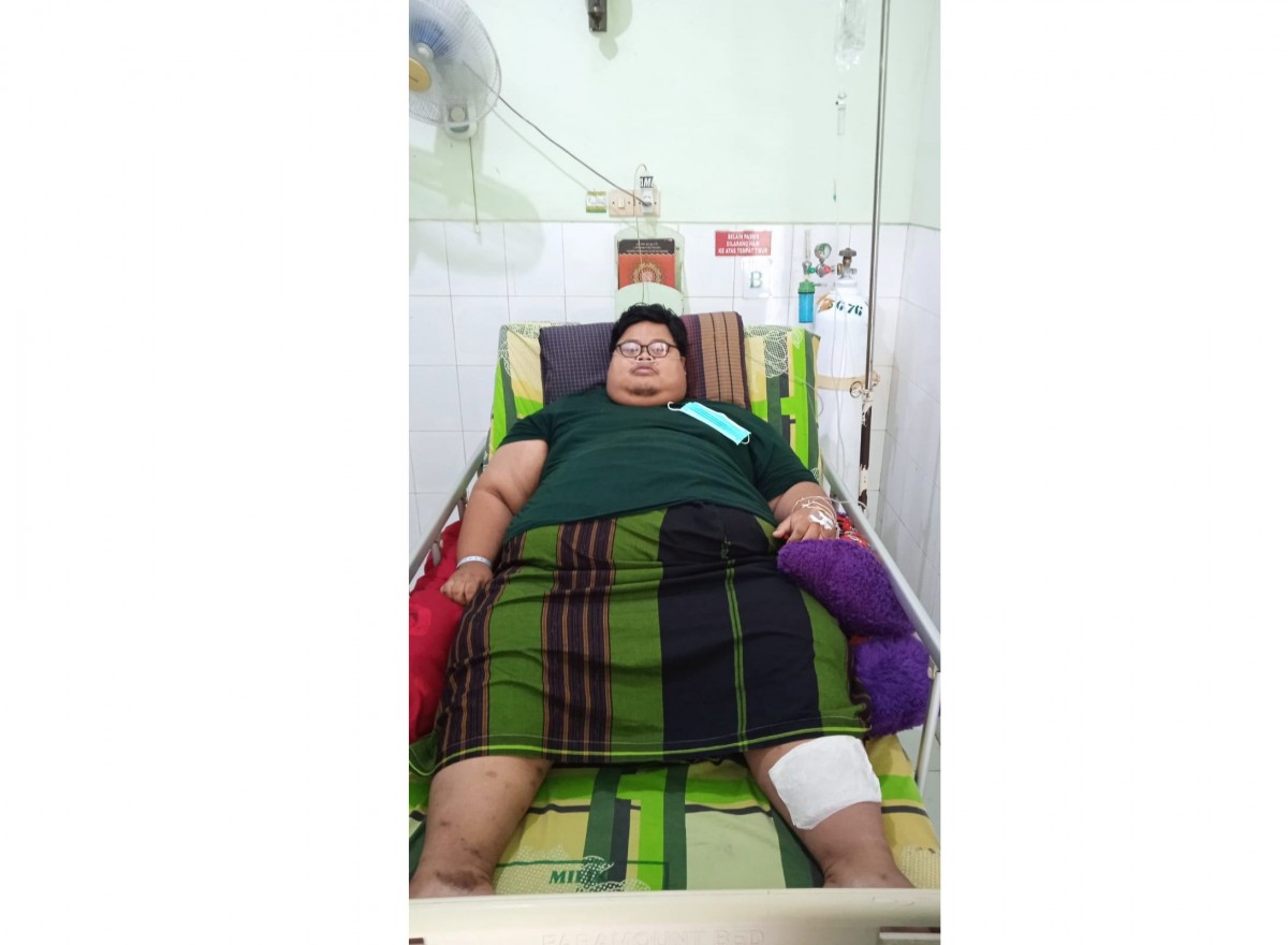 M. Alif Kurniawan saat berada di RSI Jombang.(Foto: Elok Aprianto)