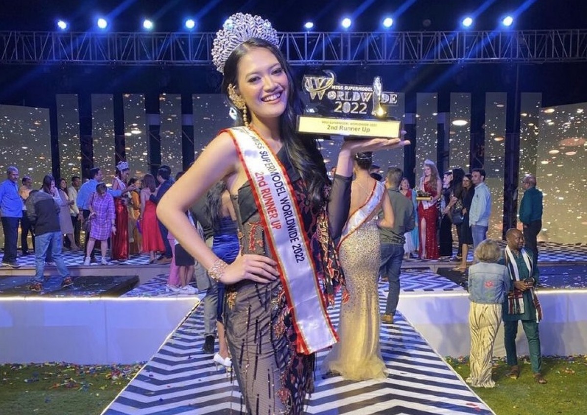 Nova Retalista dalam ajang Miss Supermodel Worldwide 2022 di India. (Foto: Instagram Nova Retalista @novaretalista)