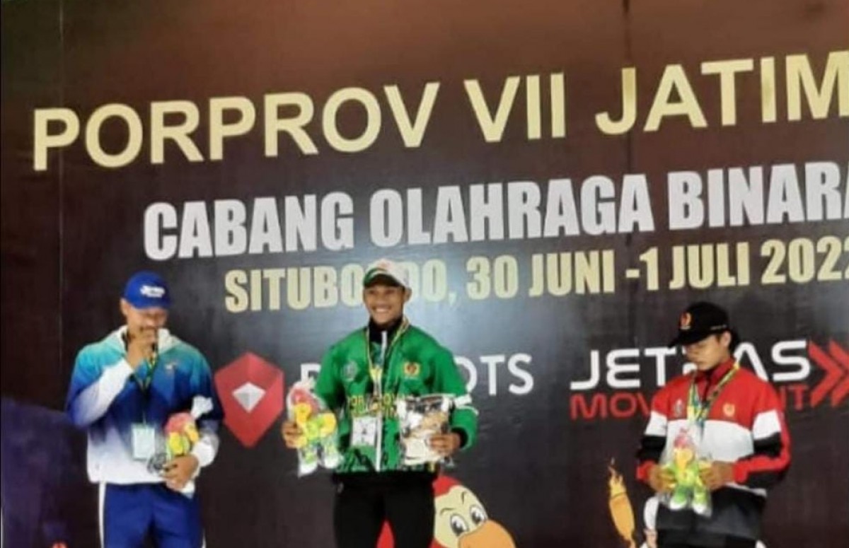 Mohammad Adeen Tiro saat tampil Porprov Jatim 2022 di Situbondo. (Foto-foto: Elok Aprianto/jatimnow.com)