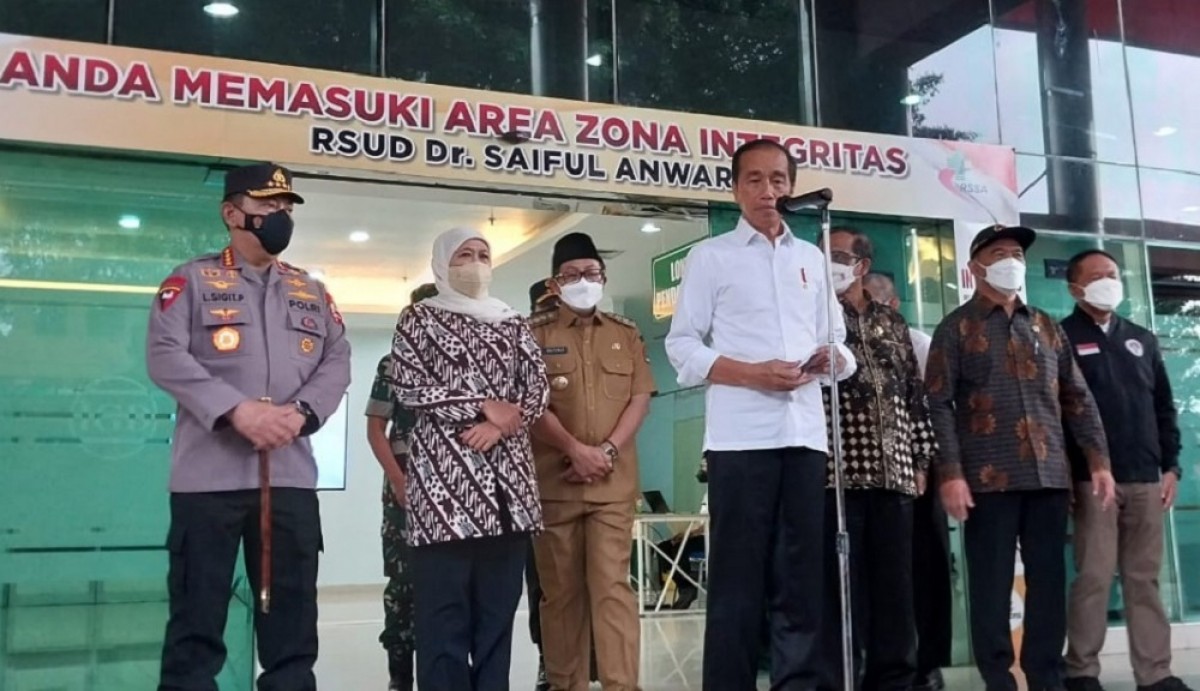 Konferensi pers Presiden Jokowi di RSSA Malang (Foto: Dok. Galih Rakasiwi/jatimnow.com)