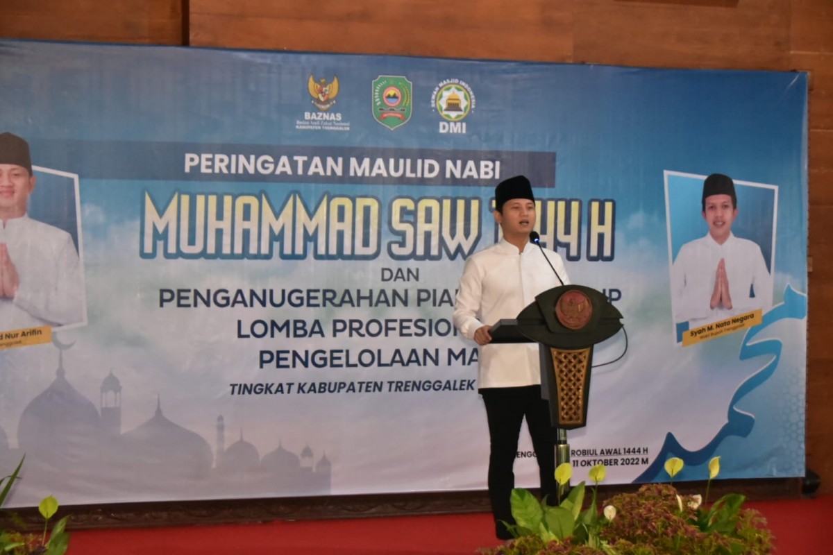 Bupati Trenggalek, Mochamad Nur Arifin saat menggelar perayaan Maulid Nabi. (Foto: Prokopim Trenggalek for jatimnow.com)