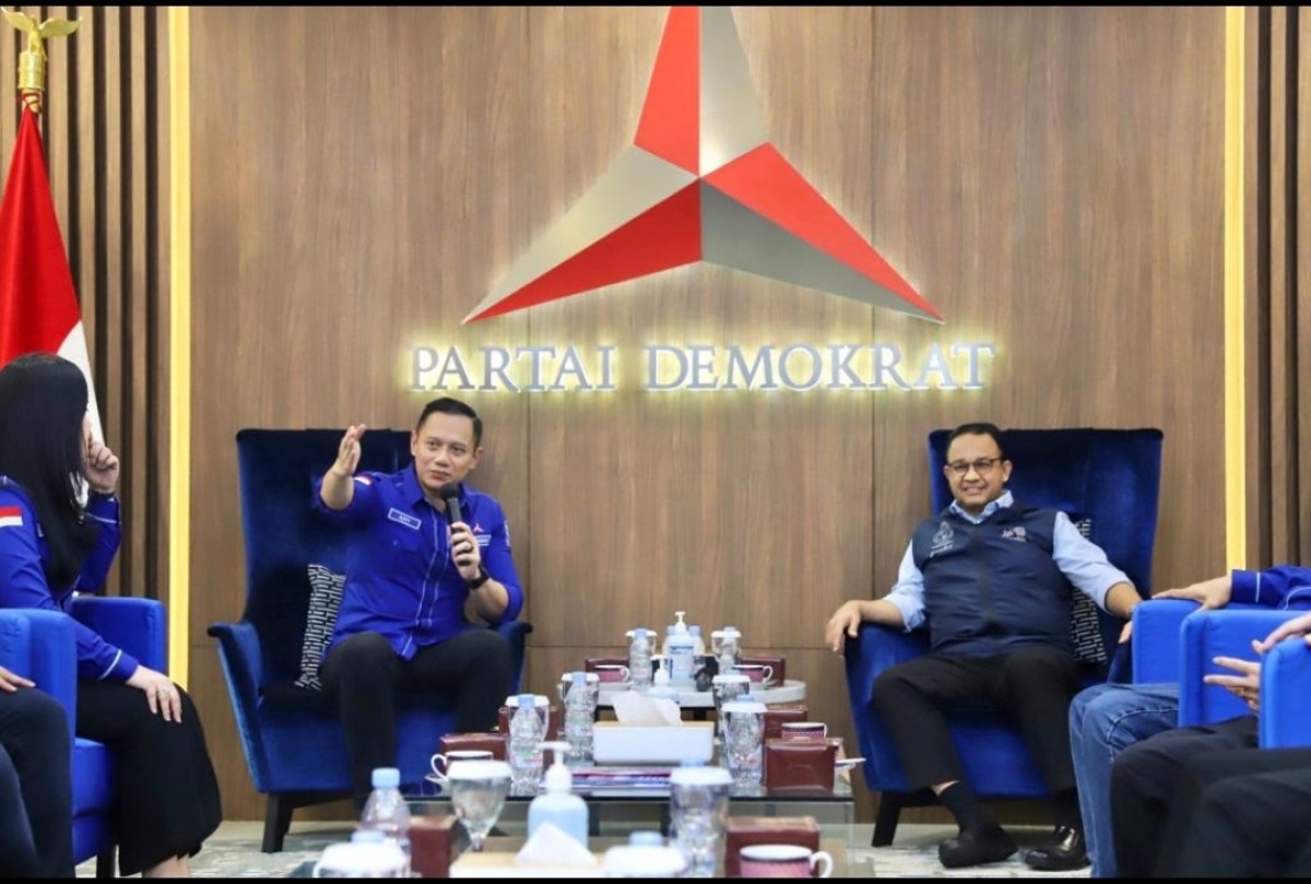 Ketum Demokrat AHY bersama Anies Baswedan (Foto: Demokrat for jatimnow.com)