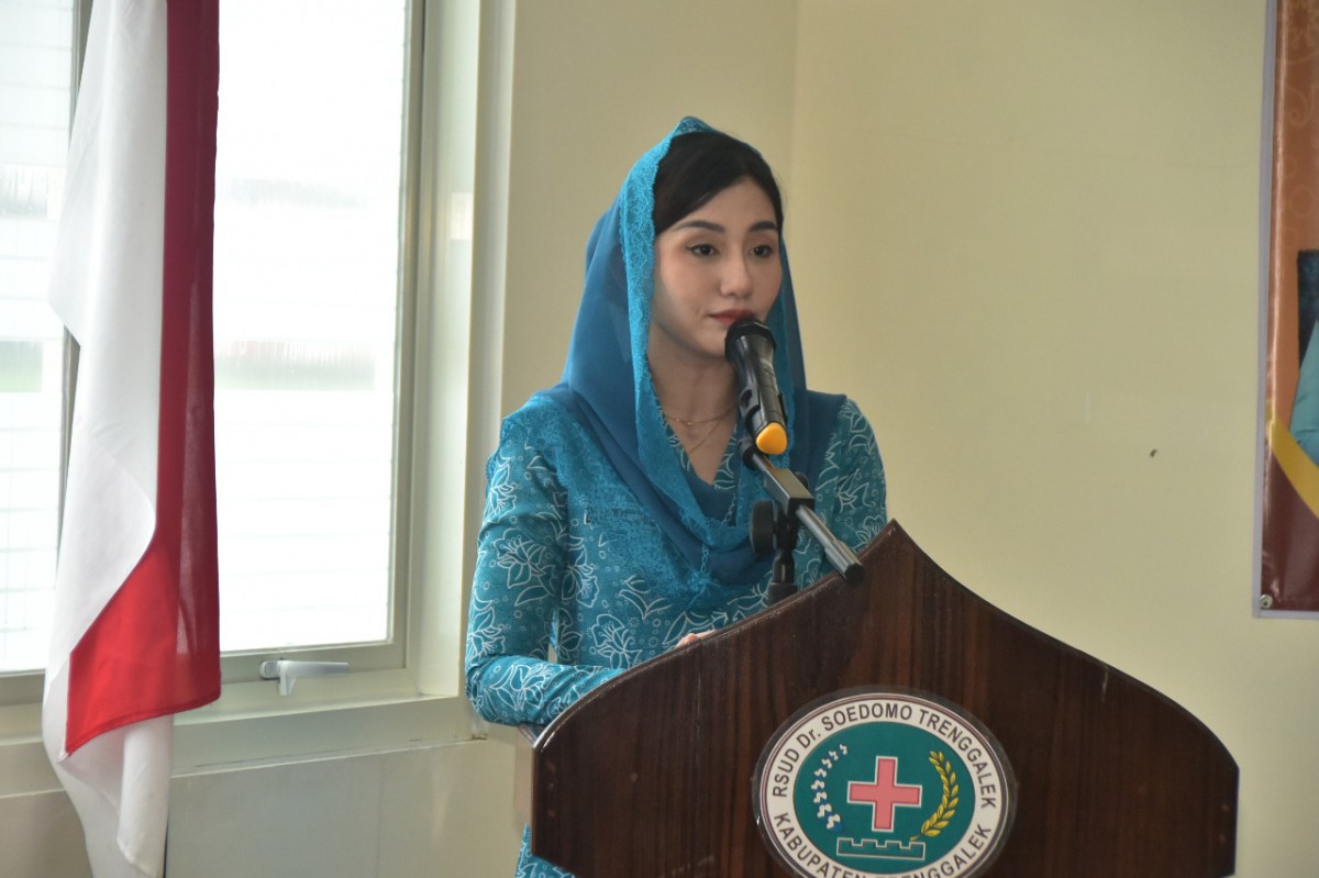 Ketua TP PKK Kabupaten Trenggalek, Novita Hardini saat membuka workhshop (Foto-foto: Dinas Kominfo Trenggalek)