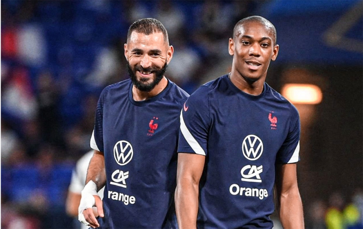 Anthony Martial diplot untuk lini depan Prancis untuk menggantikan Karim Benzema yang cedera. (foto: twitter Manchester United)