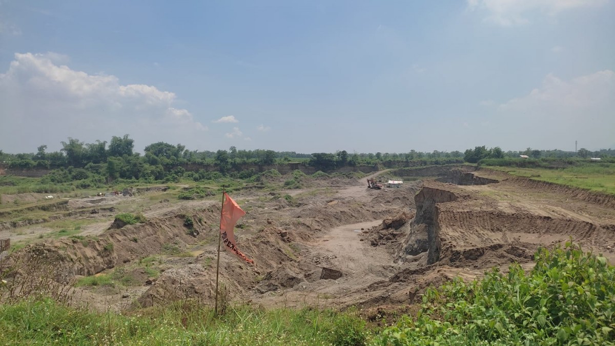 Lokasi kejadian galian c yang menewaskan dua pencari batu. (Foto: Arda for jatimnow.com)