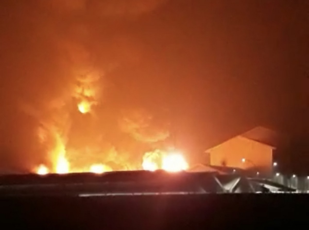 Tangkapan layar video kebakaran milik warga.