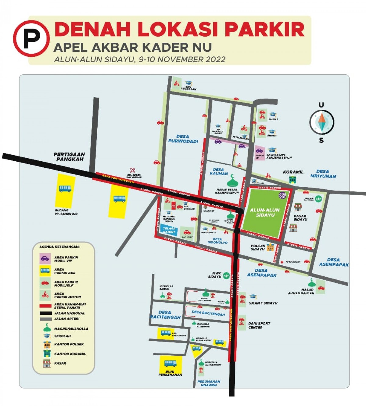 itik lokasi parkir acara Apel Akbar 30.000 Kader NU se-Jawa Timur, Rabu - Kamis 9 - 10 November 2022. (Dok. Su'udin/jatimnow.com)