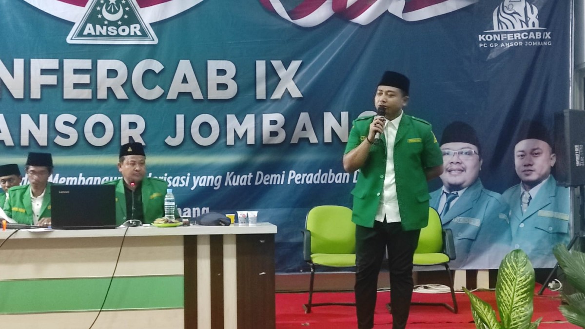 Gus Fiki cucu Bupati Jombang Hj Mundjidah Wahab yang menjadi ketua PC GP Ansor Jombang periode masa bakti 2022-2026. (Foto: Elok Aprianto/jatimnow.com)