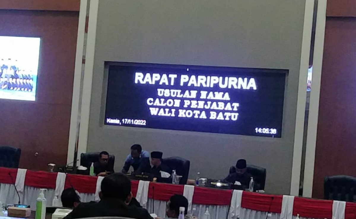 Rapat paripurna usulan Pj Wali Kota Batu. (Foto: Galih Rakasiwi/jatimnow.com)