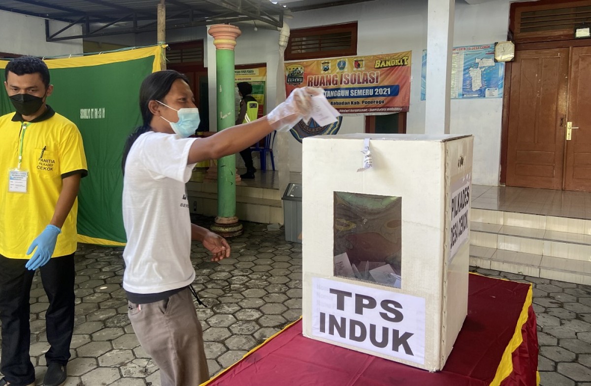 Pilkades di Desa Cekok Ponorogo. (Foto: Mita Kusuma/jatimnow.com)