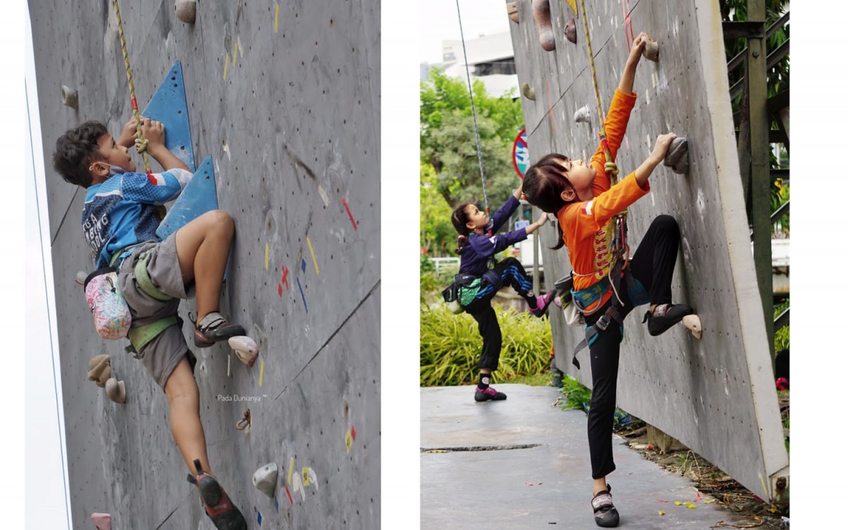 Latihan atlet muda panjat tebing FPTI Surabaya (Foto: Dok. M. Efendi/jatimnow.com)