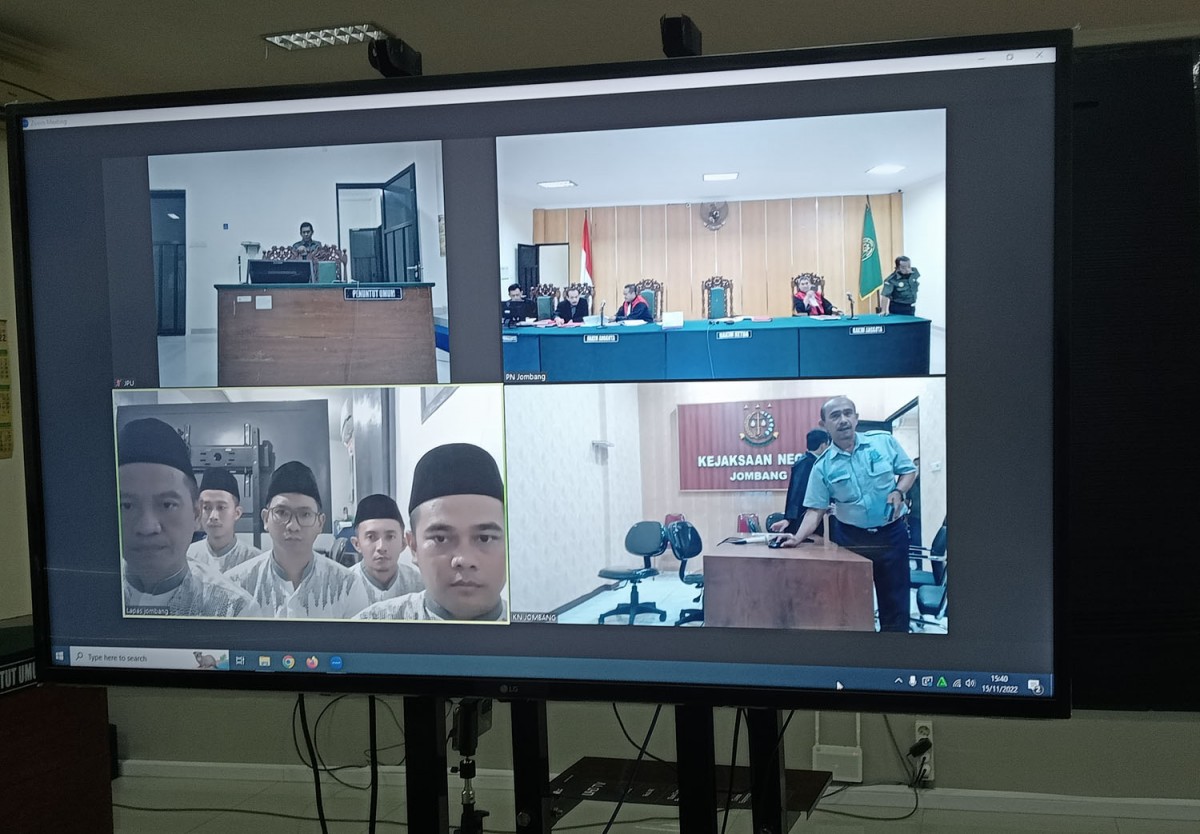 Suasana sidang putusan simpatisan Mas Bechi di PN Jombang (Foto: Elok Aprianto/jatimnow.com)