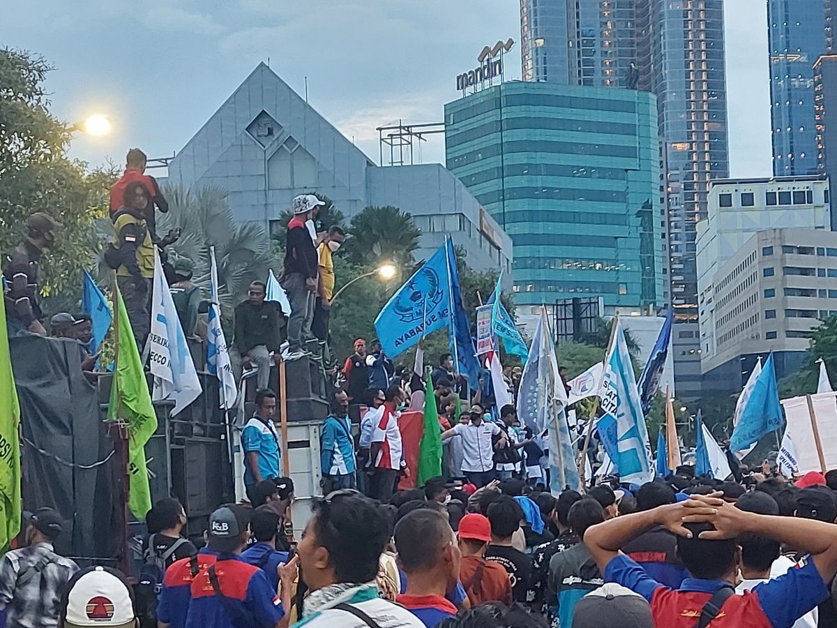 Demo buruh beberapa waktu lalu (Foto: Dok. jatimnow.com)