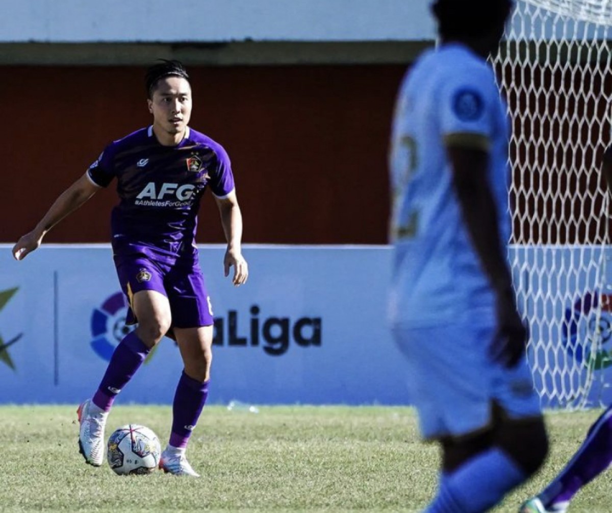 Kapten Persik Kediri, Arthur Irawan di laga menghadapi Dewa United. (Foto : Persik Kediri for jatimnow.com)
