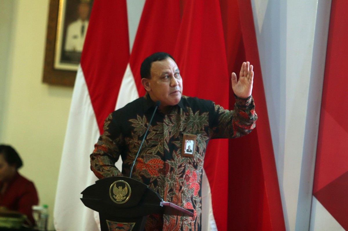 Sambutan Ketua KPK Firli Bahuri dalam pembukaan Hari Anti Korupsi Sedunia (Hakordia) Tahun 2022 di Gedung Negara Grahadi, Surabaya (Foto-foto: Ni'am Kurniawan/jatimnow.com)