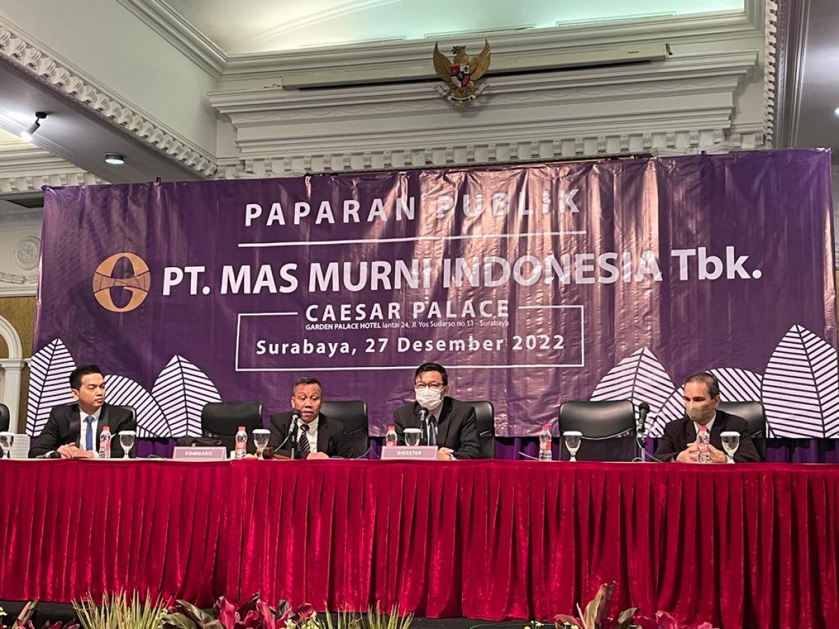 PT Mas Murni Indonesia Tbk (MAMI) saat menggelar rapat umum pemegang saham tahunan (RUPST) di Garden Palace Hotel Surabaya. (Foto: Zain Ahmad/jatimnow.com)