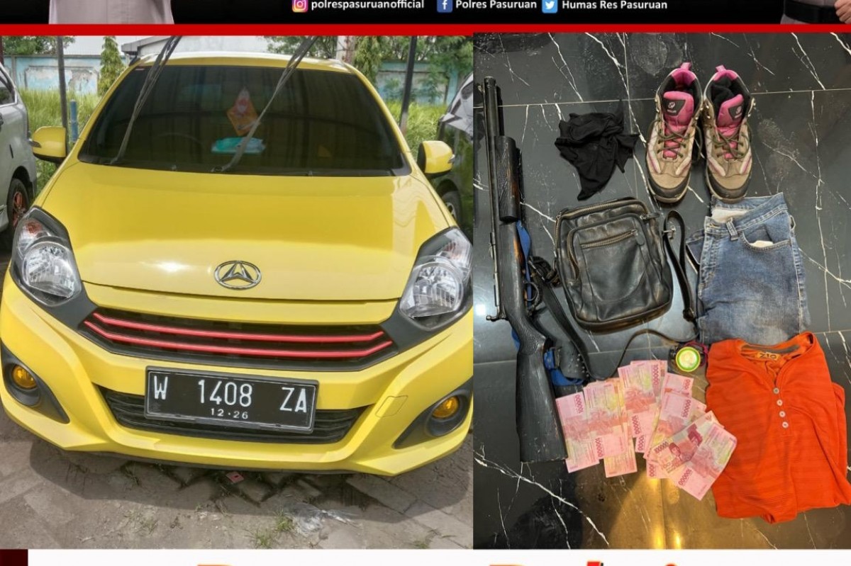 Barang bukti yang berhasil diamankan petugas. (Foto: Polres Pasuruan)