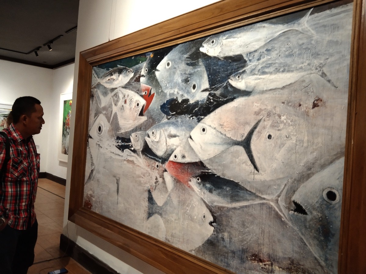 Seniman Tuban Curhat Pandemi Covid-19 dalam Lukisan