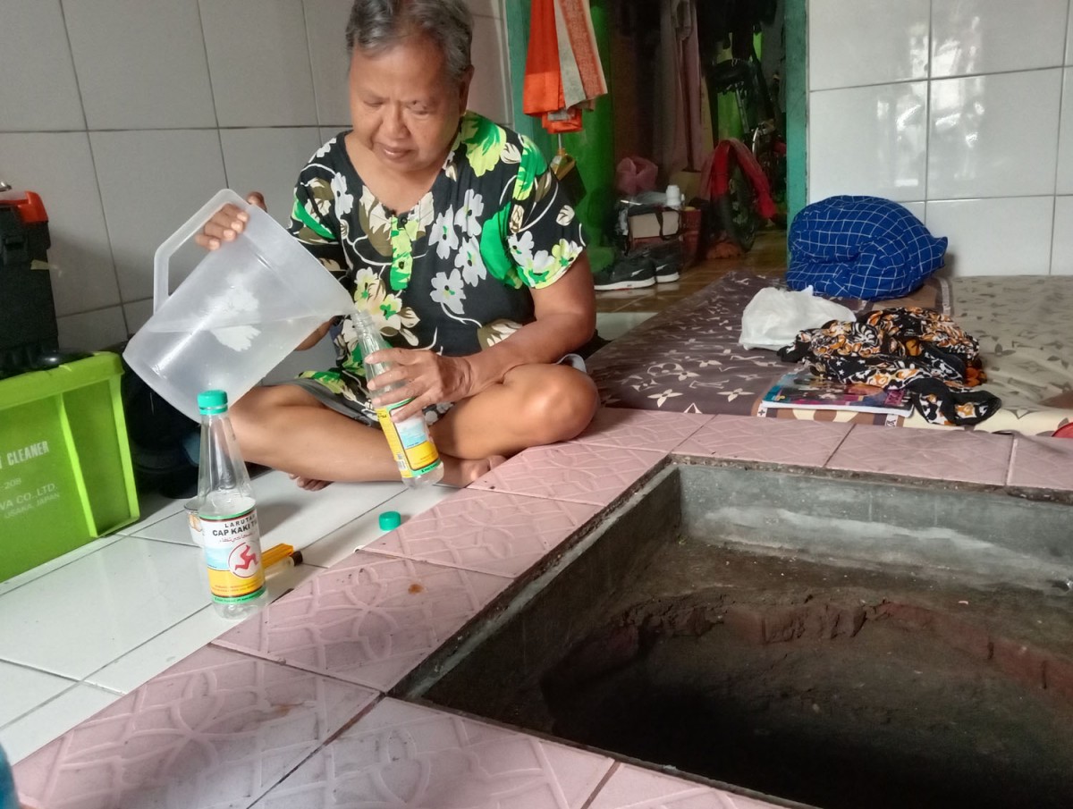 Sumur tiban di Jalan Pacar Keling Gang II No. 42, Tambaksari, Surabaya (Foto-foto: Rama Indra/jatimnow.com)