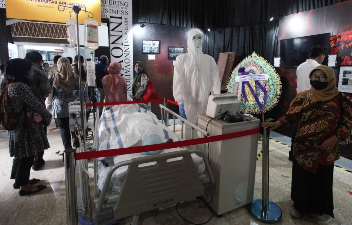 Pameran perjalanan pandemi Covid-19 yang digelar Unair di Surabaya (Foto-foto: Fahrizal Tito/jatimnow.com)