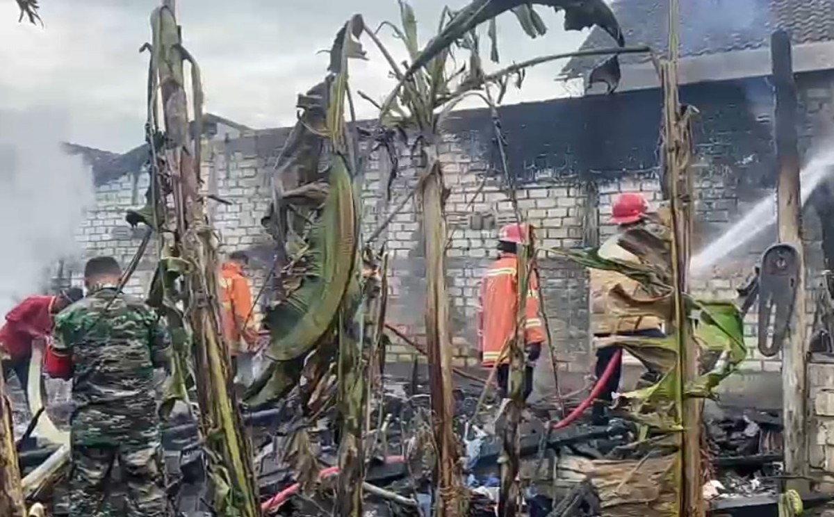 Rumah di Gresik Hangus Terbakar saat Pemiliknya Pergi ke Sawah